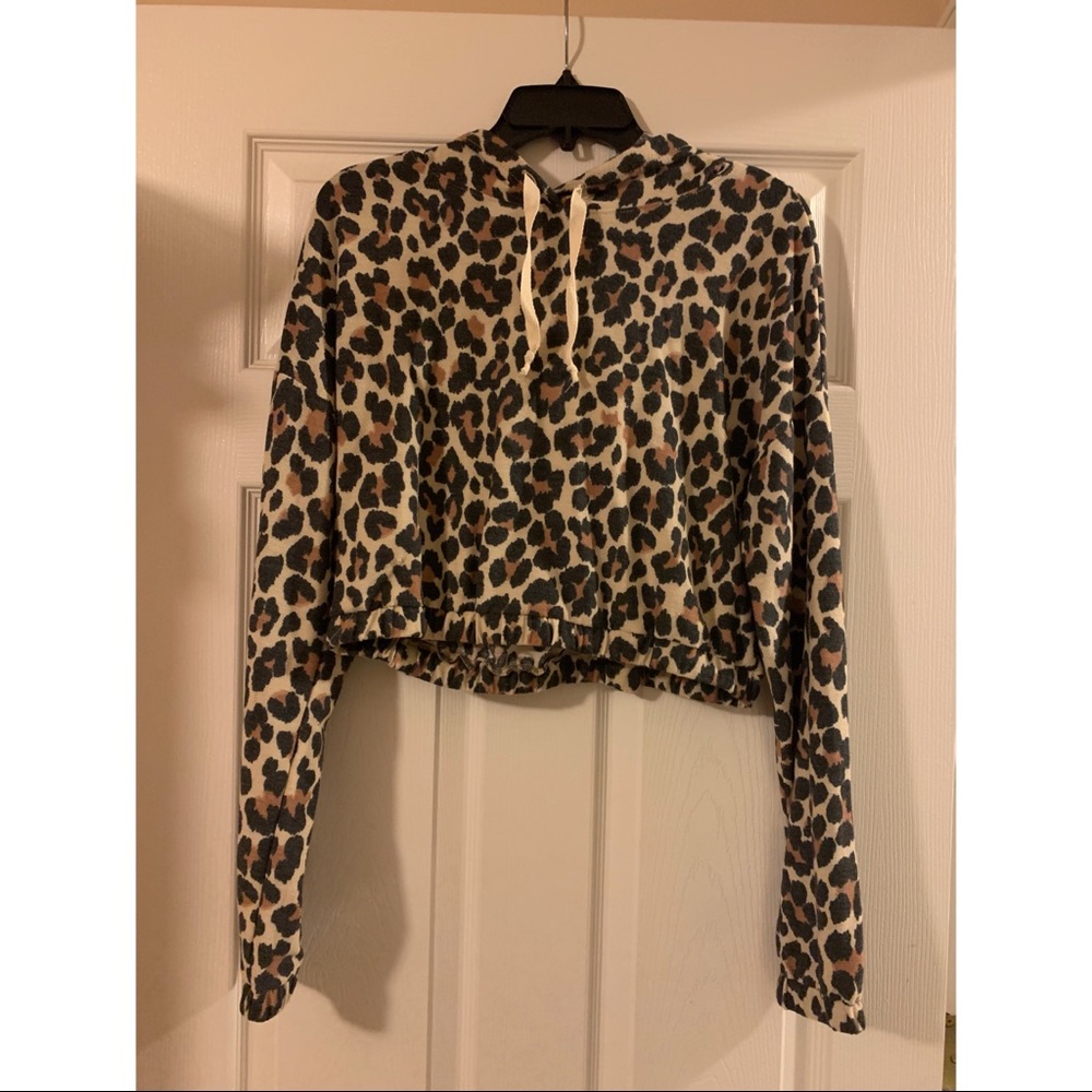 Leopard Crop Hoodie
